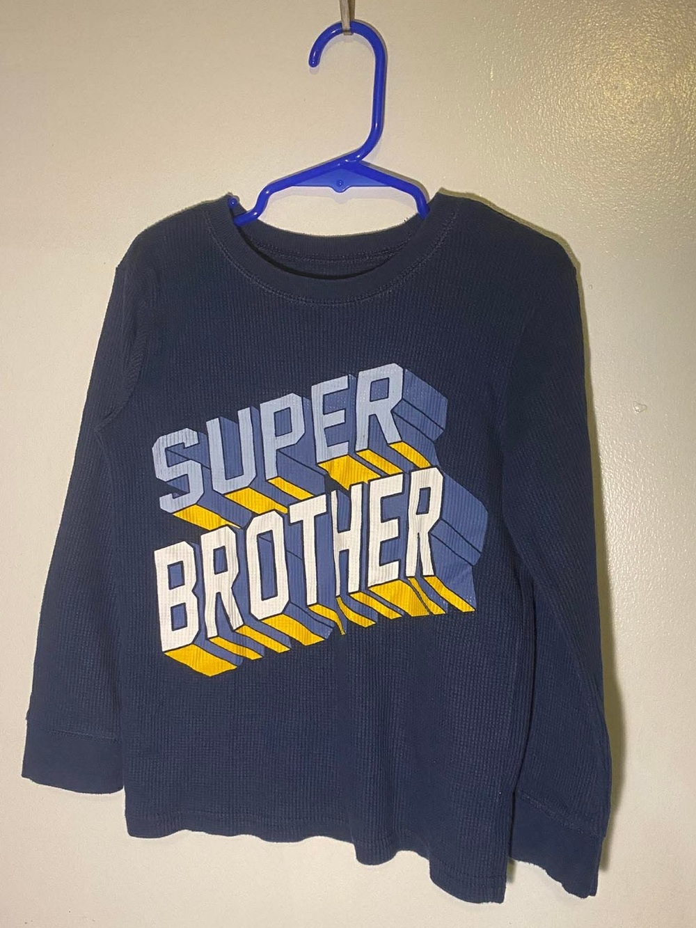 Boys Toddler Garanimals Navy Blue Long Sleeve Super Brother 5T FS!